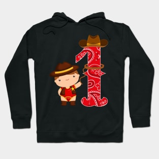 Kids 1st Birthday One Year Old Baby Cowboy Party Western Rodeo Hoodie